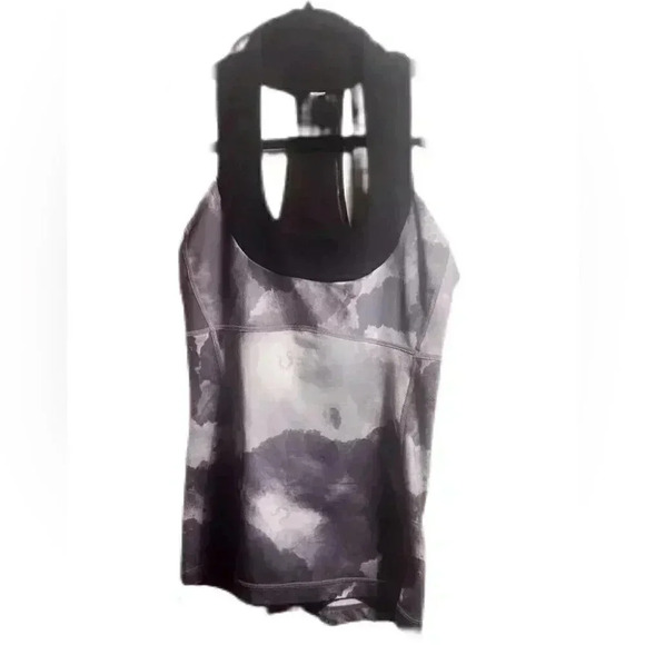 Lululemon Scoop Neck Black / White Coal Tinted Canvas run yoga athletic tank 4 - Picture 2 of 4